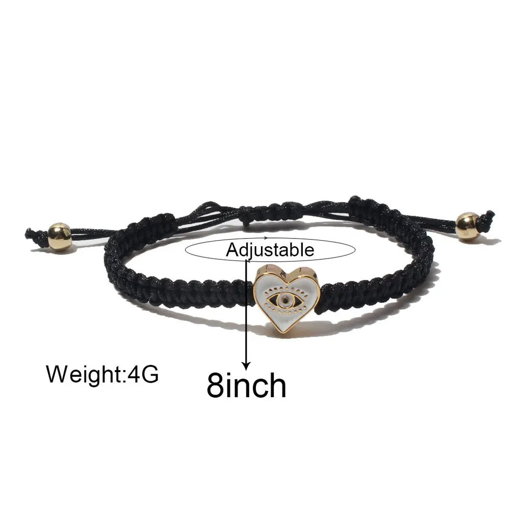 12Pcs Heart-shaped Devil's Eye Bracelet - Good Luck Gift