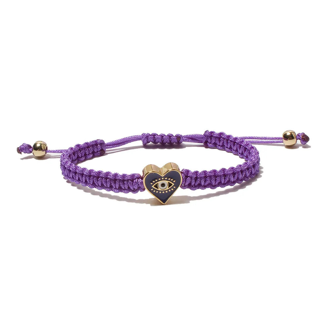 12Pcs Heart-shaped Devil's Eye Bracelet - Good Luck Gift