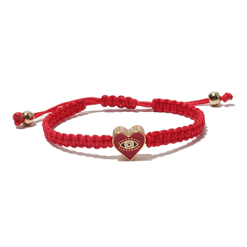 12Pcs Heart-shaped Devil's Eye Bracelet - Good Luck Gift