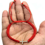 12Pcs Red Rope Cross Bracelet Hand-Woven for Men and Women