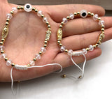 Religious Mary & St. Jude Crystal Bracelet - Prayer & Gift - Variety of Colors