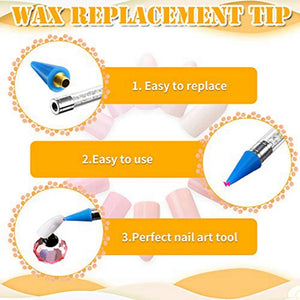 12Pcs Nail Rhinestones Picker Replacement Head Tips for Dotting Pen