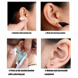 12SET Disposable Painless Ear Piercing Healthy Sterile Puncture Tool + Ear Studs