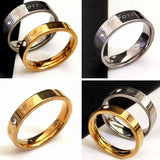 4mm 6mm Forever Love Couple Rings Stainless Steel Wedding Bands CZ