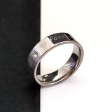 4mm 6mm Forever Love Couple Rings Stainless Steel Wedding Bands CZ