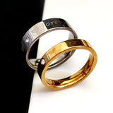 4mm 6mm Forever Love Couple Rings Stainless Steel Wedding Bands CZ