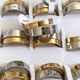 4mm 6mm Forever Love Couple Rings Stainless Steel Wedding Bands CZ