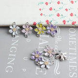 80Pcs 12X18MM Colorful Alloy Pendant Flower Charms DIY Jewelry Making