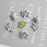 80Pcs 12X18MM Colorful Alloy Pendant Flower Charms DIY Jewelry Making