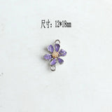 80Pcs 12X18MM Colorful Alloy Pendant Flower Charms DIY Jewelry Making