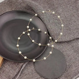 Large Hoop Earrings Stainless Steel Pearl Statement Jewelry