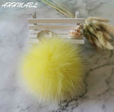 12cm Fluffy Fox Fur Ball PomPom Keychain Bag Charm 14 Colors F314