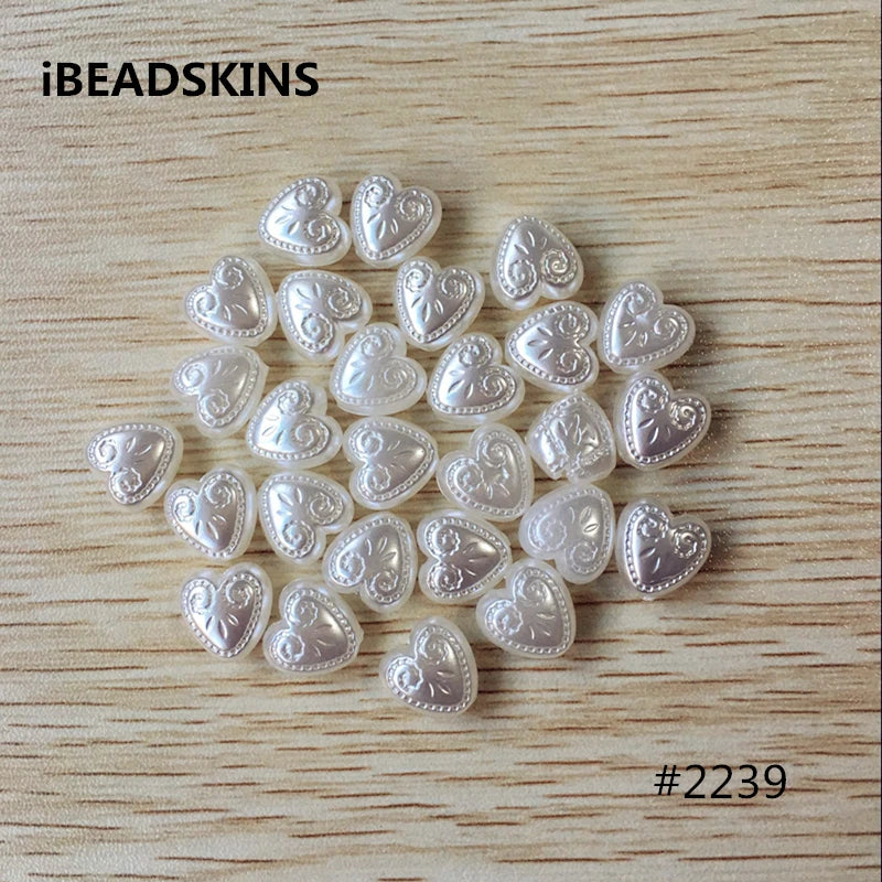 12mm Acrylic Pearl Heart Beads for Jewelry DIY