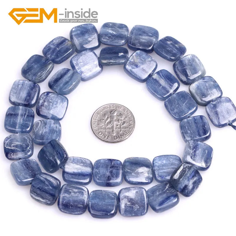 Natural Kyanite Square Shape Flat Loose Beads 15 Inches