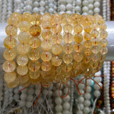 12mm 14mm 16mm Citrine Crystal Stone Beads Natural Gemstone Strand