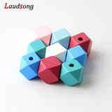 50pcs Wooden Beads Mix Polygon Wood Beads Jewelry Making DIY