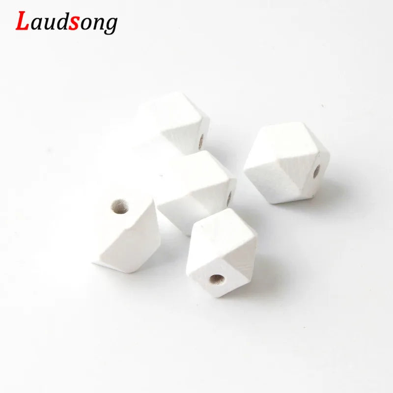 50pcs Wooden Beads Mix Polygon Wood Beads Jewelry Making DIY