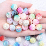200pcs Multicolor Bayberry Pearl Beads Round Acrylic Pearl Dress Jewelry Decor