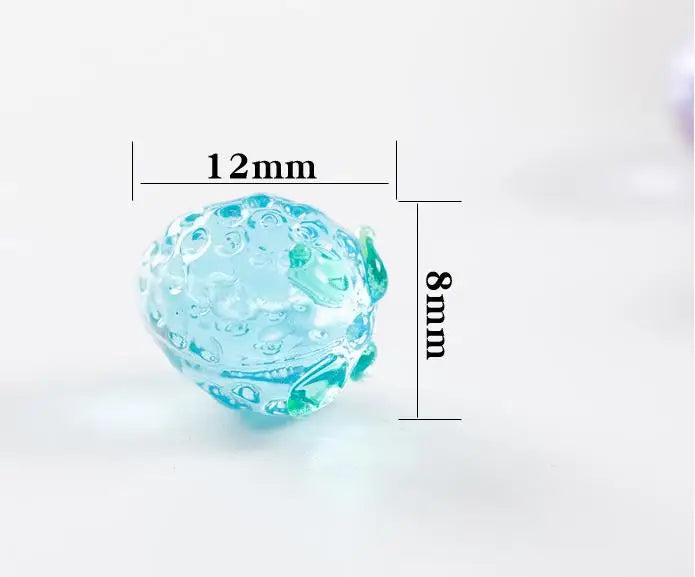 12mm*15mm Lampwork Glass Strawberry Beads Multi-color DIY Jewelry