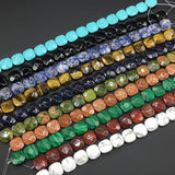 12mm 16Pcs Natural Stone Loose Beads Square 18 Colors DIY Necklace