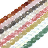 12mm 16Pcs Natural Stone Loose Beads Square 18 Colors DIY Necklace