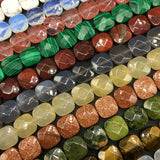 12mm 16Pcs Natural Stone Loose Beads Square 18 Colors DIY Necklace