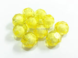 Yellow Big Faceted Acrylic Beads For Chunky Jewelry