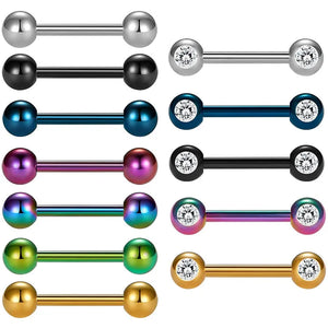 Surgical Steel 14G Straight Barbells, Body Piercing Jewelry
