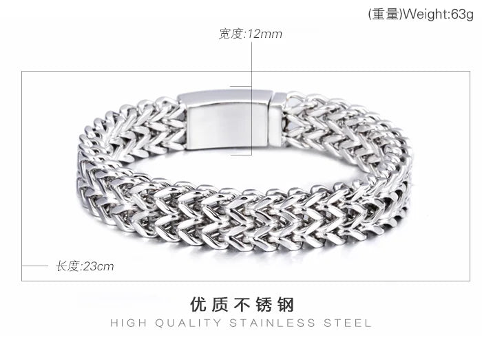 316L Stainless Steel Huge Biker Chain Bracelet for Men