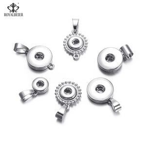 12mm/18mm Snap Button Metal DIY Accessories Silver Snaps Button Base