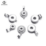 12mm/18mm Snap Button Metal DIY Accessories Silver Snaps Button Base