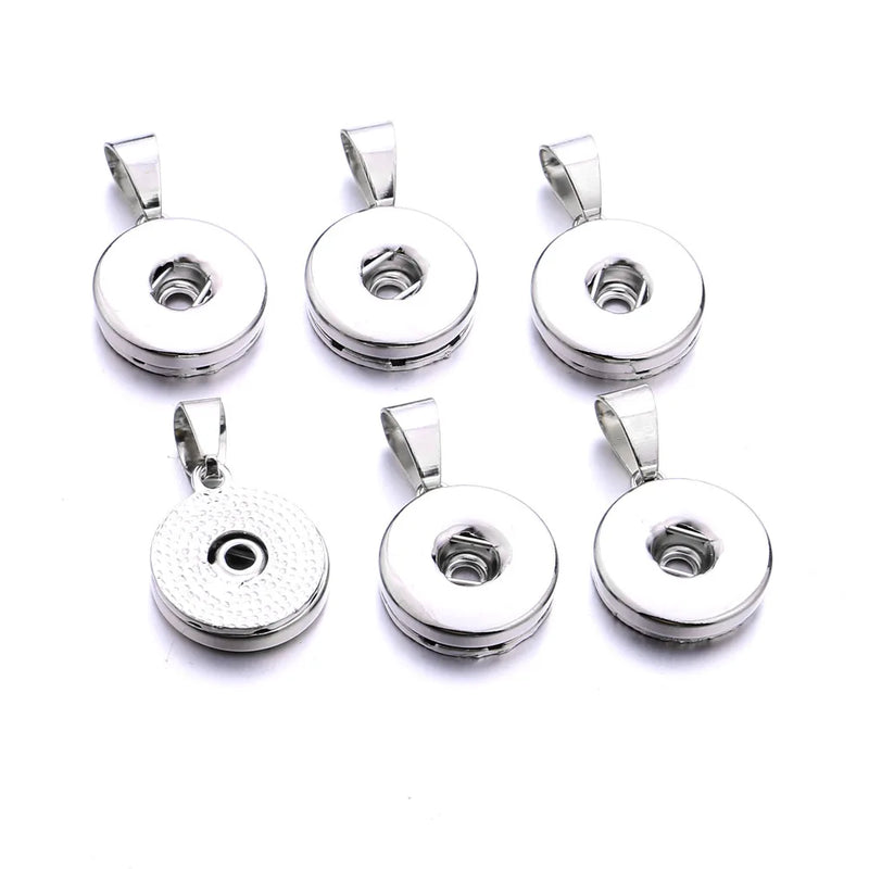12mm 18mm Snap Button Pendant Charms for DIY Jewelry Accessories