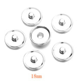 12mm 18mm Ginger Snap Button Bezel Base For DIY Patch Button Jewelry