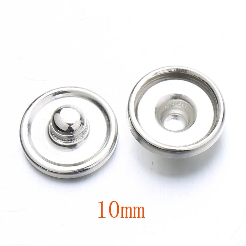 12mm 18mm Ginger Snap Button Bezel Base For DIY Patch Button Jewelry