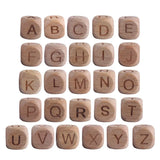 12mm 20Pcs Beech Letter Wooden Beads DIY Kids Pacifier Chain