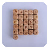12mm 20Pcs Beech Letter Wooden Beads DIY Kids Pacifier Chain