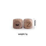 12mm 20Pcs Beech Letter Wooden Beads DIY Kids Pacifier Chain