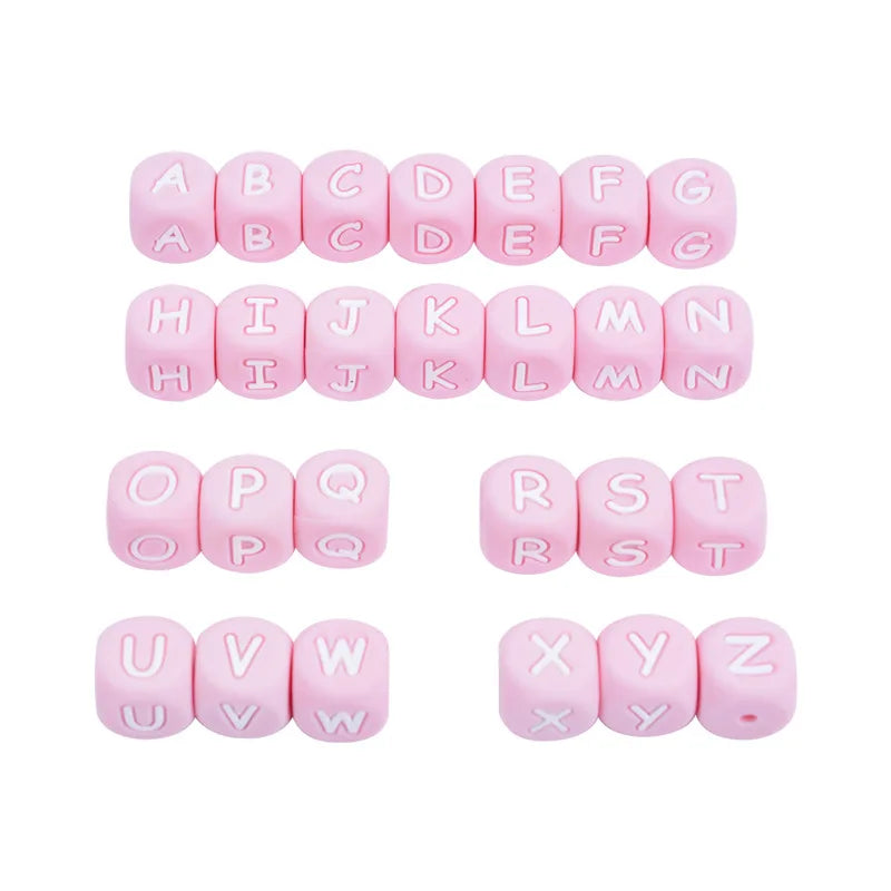 12mm 26Pcs A-Z Silicone Alphabet Letter Beads for DIY Jewelry Making