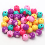 12mm Acrylic Beads Heart Pattern Seed Beads for Jewelry Making, 30pcs