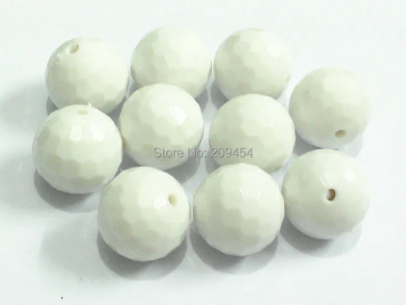Acrylic Solid Many Faceted Beads For Kids Necklace Making