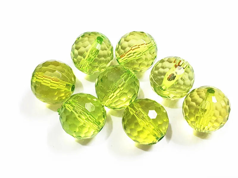 Light Green Transparent Acrylic Faceted Beads for Necklace Making