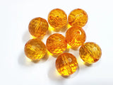 Orange Transparent Acrylic Many Faceted Beads 480pcs/bag 12mm, 105pcs/bag 20mm