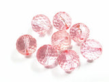 Pink Transparent Acrylic Many Faceted Beads, 12mm 480pcs/bag & 20mm 105pcs/bag