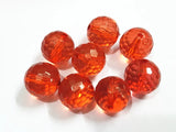 Red Transparent Acrylic Many Faceted Beads 480pcs 12mm, 105pcs 20mm