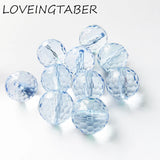 Transparent Sky Acrylic Faceted Beads, 480pcs 12mm, 105pcs 20mm