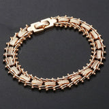 12mm Rose Womens Geometric Chain Strand Bracelet Wedding Jewelry