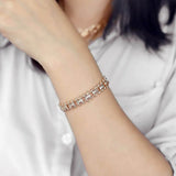 12mm Rose Womens Geometric Chain Strand Bracelet Wedding Jewelry