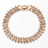 12mm Rose Womens Geometric Chain Strand Bracelet Wedding Jewelry