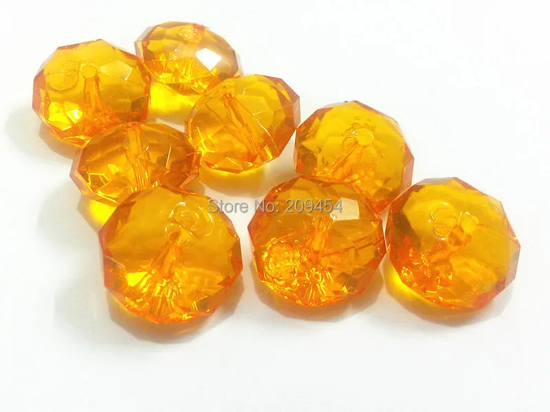 Orange Transparent Rondelle Beads For Chunky Jewelry Making