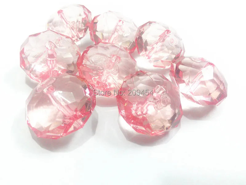 Pink Transparent Rondelle Beads 12mm 750pcs/22mm 120pcs